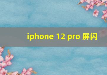 iphone 12 pro 屏闪